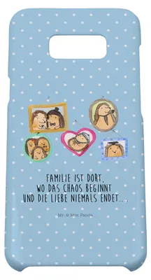 Produktbild von Mr. & Mrs. Panda Samsung Galaxy S8 plus Handyhülle  Igel Familie - Blau Pastell - Geschenk, Liebe, Mama, Bilder, Handy, Cover, Hülle, Muttertag, Case