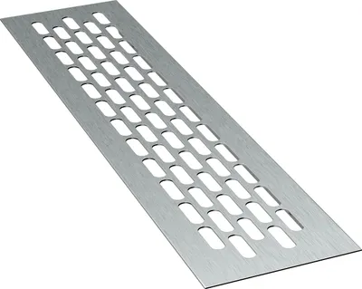 Produktbild von 2 x sossai Aluminium Lüftungsgitter 44 x 6cm in Ino x Belüftungsgitter Türgitter Stegblech Abluft