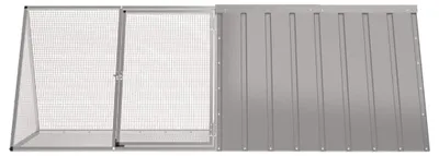 Produktbild von vidaXL Kaninchenkäfig Grau 201,5x80,5x71 cm Verzinkter Stahl