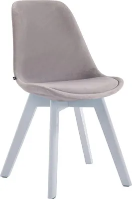 Immagine prodotto di Sedia da pranzo Sedia visitatore - Poltrona confortevole - Velluto e legno | Colore: grigio | Colore base: bianco