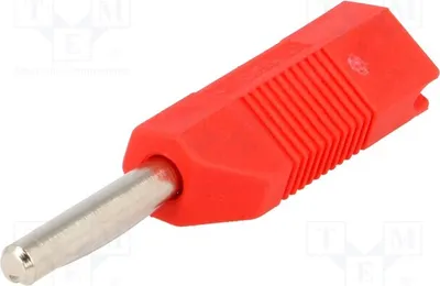 Zdjęcie produktu dla 1 sztuka złącza bananowego 4 mm, 16A, 50VDC, do przewodów czerwonych o przekroju 2,5 mm², model 553-0500