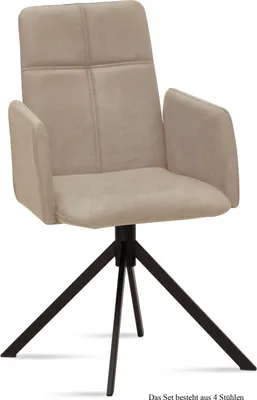 Produktbild von Armlehnstuhl (4er-Set) Druci 52x92x60 Schwarz/Natur