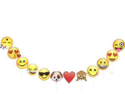 Fotorequisiten-Set, 12 lachende Emojis, Karton und Bambus