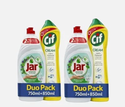Produktbild von JAR Sensitive Spülmittel (2x850ml) + CIF Lemon Scheuermilch (2x750ml)