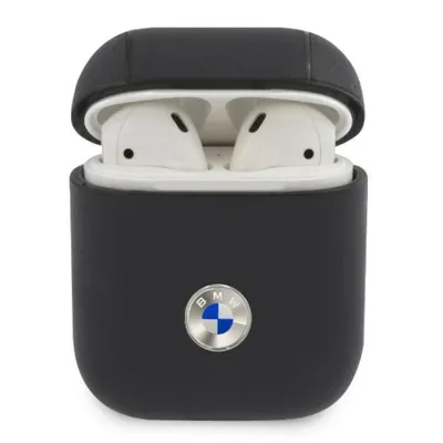 Produktbild von Bmw Bma2Sslna Airpods Abdeckung Granatowy/Navy Geniune Leder Silber Logo