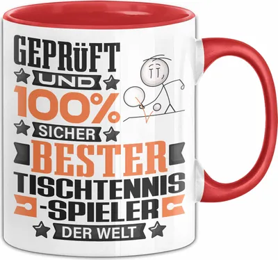 Produktbild von Tischtennisspieler Geschenk Lustiger Spruch für Tischtennisspieler Geschenkidee Bester Tischtennisspieler Der Welt (Rot)