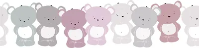 Produktbild von Lovely Kids selbstklebende Kinderzimmer Bordüre Cute Bears rosa grau weiß 5,00 m x 0,155 m