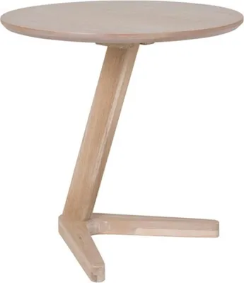 Produktbild von S Couchtisch Ollie Holz natur weiß geölt Ø 50 cm Eiche Massivholz, Höhe 50 cm