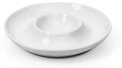 Produktbild von 48x Eierbecher mit Ablage Ø 10,5 cm weiß, Porzellan
