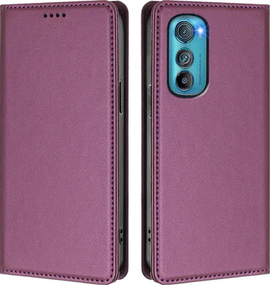 Immagine prodotto di Custodia in pelle per Motorola Edge 30, custodia magnetica in Finto cuoio con supporto Viola