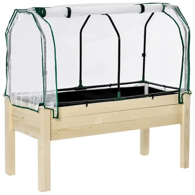 Immagine prodotto di Fioriera per Orto con Serra 121x55x117 cm in Legno e Acciaio