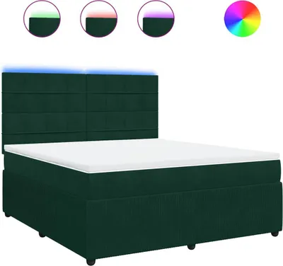 Produktbild von vidaXL Boxspringbett mit Matratze Dunkelgrün 180x200 cm Samt