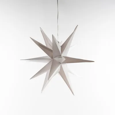 Productafbeelding van White 3D Star 35 cm en 10Led Warm White en 1,5M Transpar Anna's Collection