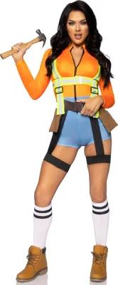 Immagine prodotto di Costume da donna operaio edile sexy arancione - L