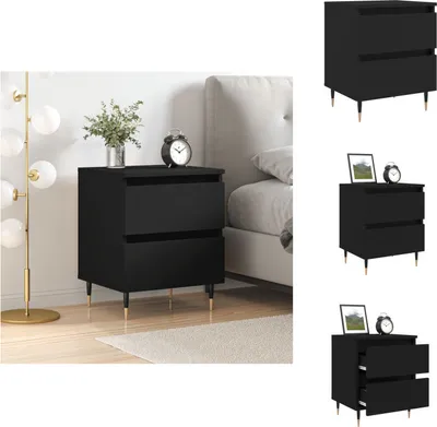 Obrázok produktu pre vidaXL Nočný stolík čierny 40x35x50 cm materiál na báze dreva - Nočné stolíky