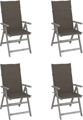 Produktbild von Hochlehner Verstellbar 4 Stk. mit Auflagen Massivholz Akazie