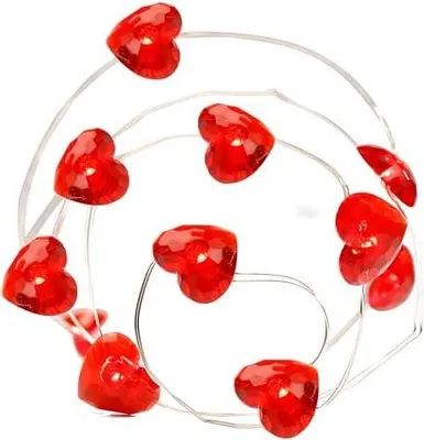 Produktbild von LED Herzförmige Lichterkette - Batterie-betrieben, Dekoration für Valentinstag & Hochzeit