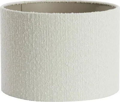 Produktbild von Lampenschirm Zylinder in boucle weiß für Tischleuchte Standlampe Hängelampe 20-20-15