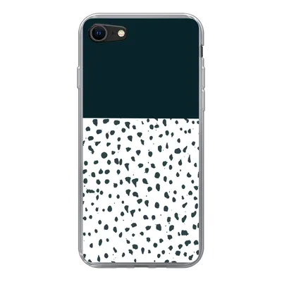 Produktbild von MuchoWow® Handyhülle Schutzhülle Hülle für iPhone 8 Polka dots - Schwarz - Weiß Silikon Softcase Handy Hülle - Schutzhaube