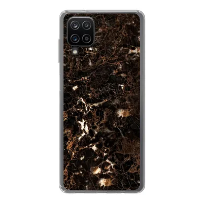Produktbild von MuchoWow® Handyhülle Schutzhülle Hülle für Samsung Galaxy A12 Marmor - Schwarz - Gold Silikon Softcase Handy Hülle - Bild