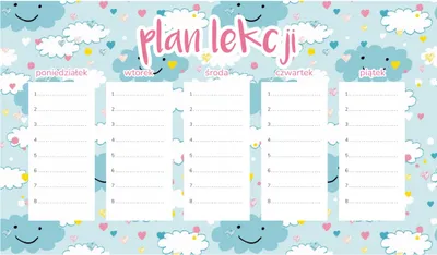 Produktbild von Magnetischer Happy Clouds-Unterrichtsplan 45 x 26 cm