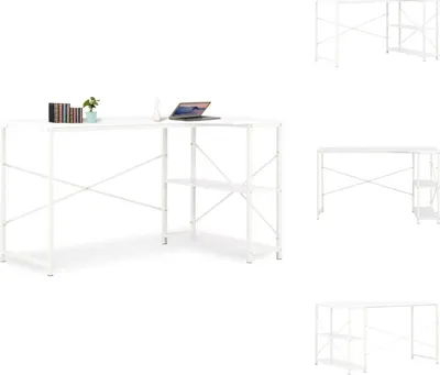 Image de vidaXL Table d'ordinateur blanc 120x72x70 cm - Bureaux