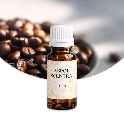 Produktbild von Aspol Scentra Kaffeebohnen UFIGREEN Duftöl für Kerzen und Diffusoren 10 ml, KI-generiertes Bild
