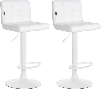 Produktbild von 2er Set Barhocker Feni Kunstleder weiß - weiß