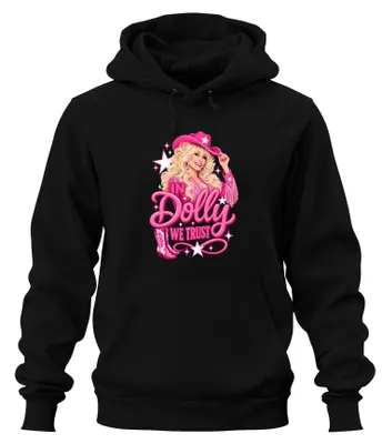 Produktbild von In Dolly We Trust Pink Cowgirl Hut Country Nashville Fan Hoodie Kapuzenpullover, Schwarz, L