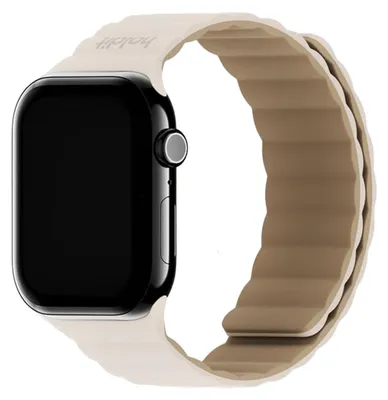 Image de Bracelet en silicone magnétique pour Apple Watch | 44/45/46/49 mm - Beige clair / Beige