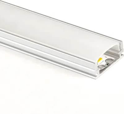 Immagine prodotto di Profilo in alluminio 1040 Striscia di copertura per binari in alluminio per strisce LED fino a B12 mm, opaca, lunghezza 1 m, bianco opaco