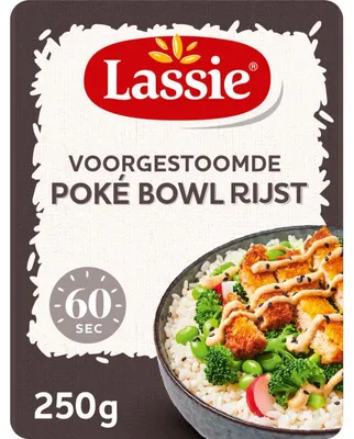 Immagine prodotto di Lassie Voorgestoomde Poké Bowl Rijst 250g – Base veloce e gustosa