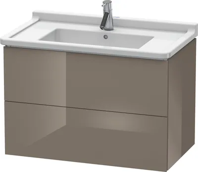 Produktbild von Waschtischunterbau L-CUBE 469x820x558mm flannel grey hochglanz flannel grey hochglanz