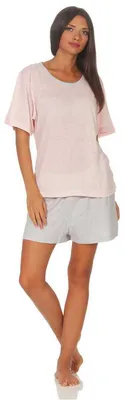 Produktbild von Damen kurzer Pyjama T-Shirt mit Hotpants Nachtwäsche; Muster 6 S