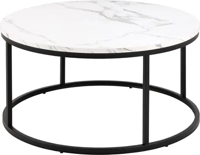 Image de Spiro table basse Ø80cm marbre blanc.