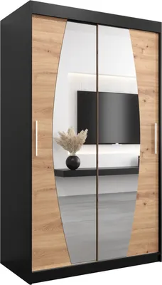 Produktbild von Kleiderschrank, Schiebetürenschrank Schlafzimmer, Schrank mit Spiegel ELYPSE 120 cm