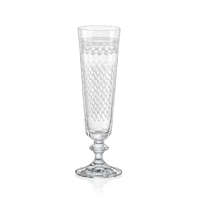 Produktbild von Sektgläser Sektglas Bella MADAME KAROLINKA mit wunderschönem eingravierten Guilloche-Dekor   Kristallglas 205 ml 6er Set Bohemia Crystalex