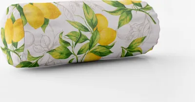 Produktbild von SCHÖNER LEBEN. Kissenhülle aus Baumwolle Citron Zitronen weiß grün g Größe 15x40cm (ØxB) Nackenrolle 15x40cm (ØxB) Nackenrolle Größe