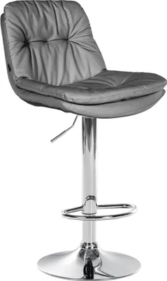 Produktbild von CLP Barhocker Laurel Kunstleder höhenverstellbar und drehbar grau Material Gestell Metall in Chromoptik