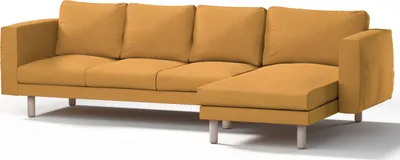 Produktbild von Dekoria Bezug für Norsborg 4-Sitzer Sofa mit Recamiere, senffarbe, Norsborg Bezug für 4-Sitzer Sofa mit Recamiere