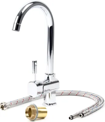 Produktbild von Wiltec Wasserhahn für Küchenarmatur um 360° drehbar, verchromt mit 16,41mm Anschluss (3/8")