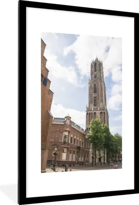 Produktbild von MuchoWow® Gerahmtes Poster Ansicht - Domtoren - Utrecht 60x90 cm - Poster mit Schwarzem Bilderrahmen Wandposter Rahmen Foto Bilder - Dekoration - Wandposter Wohnzimmer - Hochwertig