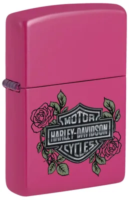 Produktbild von Zippo Feuerzeug Harley-Davidson® mit Rosen Sturmfeuerzeug Benzin