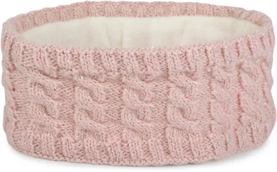 Produktbild von styleBREAKER Damen Strick Stirnband mit Zopfmuster und Pailletten, Fleece Futter, Haarband, Thermo Winter Headband 04026028