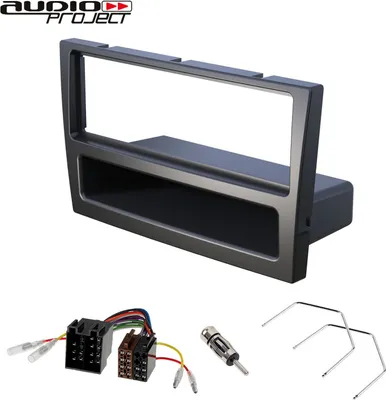 Produktbild von Audioproject A189 - Autoradio Set Radioblende kompatibel Opel Corsa C Combo Omega Vectra Meriva Agila Radioadapter Antennenadapter Entriegelung schwarz