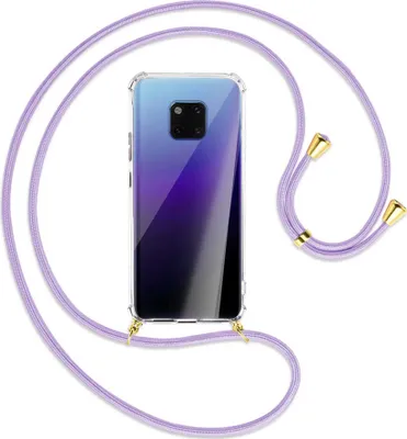 Produktbild von Handykette Backcover-Schutzhülle mit Band (Metall goldfarben) für Huawei Mate 20 Pro - violett