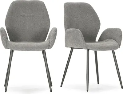 Produktbild von CALICOSY - Stoffsessel 2er-Set mit Metallfüßen H86 cm - SOLA