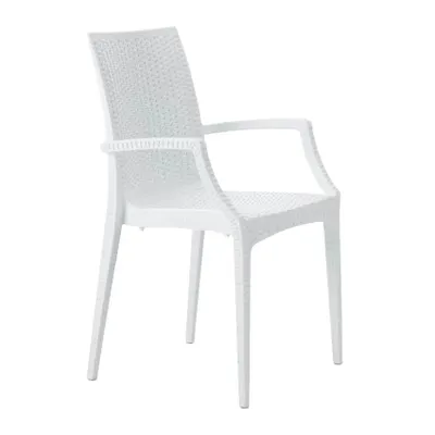 Produktbild von Gartenstühle in Rattanoptik mit Armlehnen Grand Soleil Bistrot Arm - Weiß