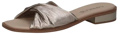 Produktbild von CAPRICE Damen Pantoletten aus Leder mit Blockabsatz, Beige (Taupe Metallic), 40