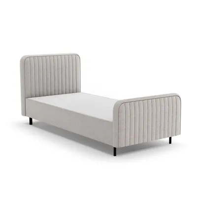 Produktbild von BEAUTYSOFA | Polsterbett LAMI 90x200 cm - Einzelbett mit Bettkasten, Kopfteil und Latenrost - Jugendbett ohne Matratze, Chenille Hellbronze